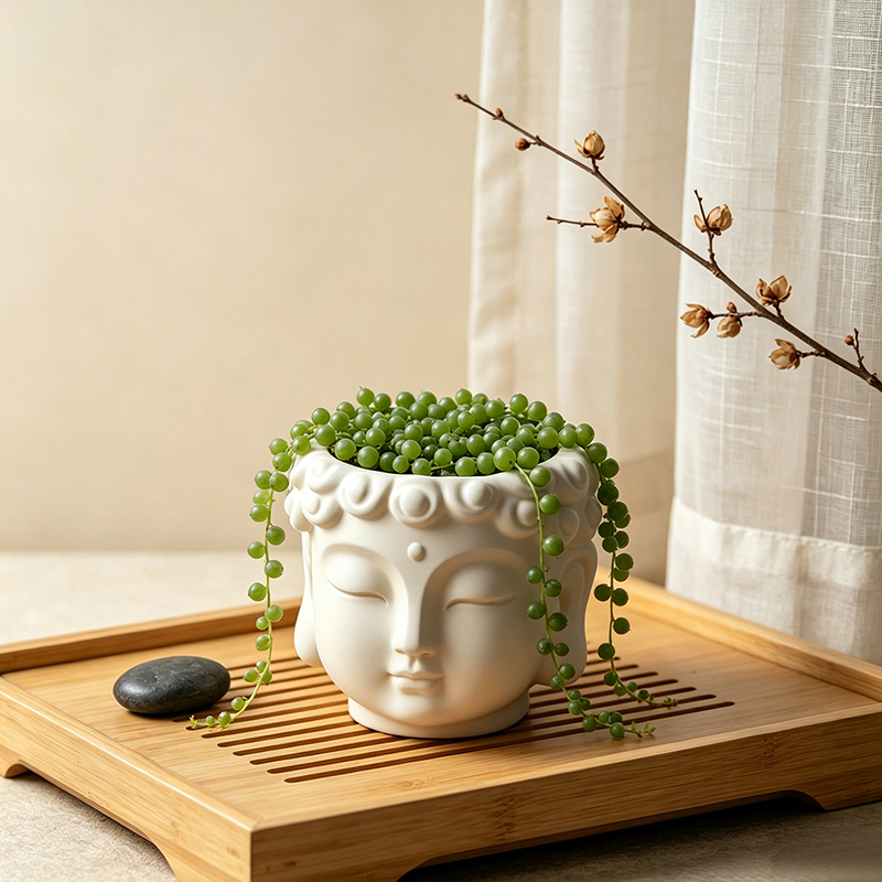 Buddha Head Shaped Resin Plant - огляд і ціна Echeveria Succulent