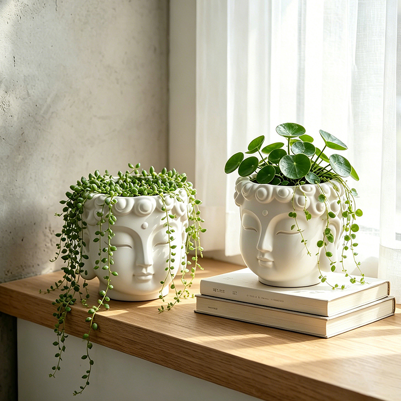 Buddha Head Shaped Resin Plant - огляд і ціна Echeveria Succulent
