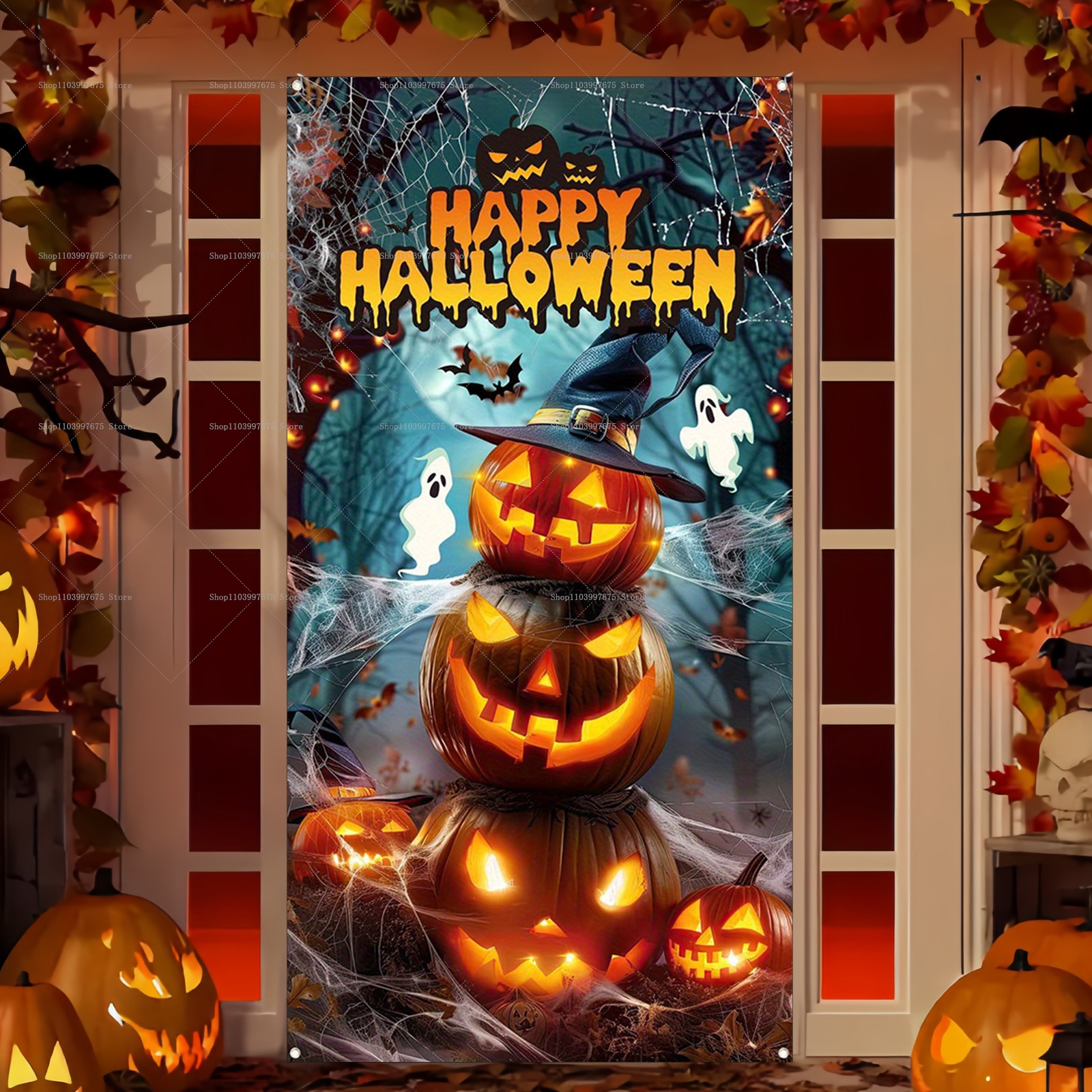 Happy Halloween Door Banner Ev - огляд і ціна Spider Plant Hanging