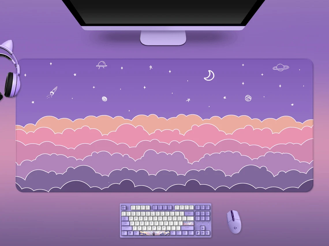 Kawaii Deskmat purple Cute Mou - огляд і ціна Tradescantia Purple