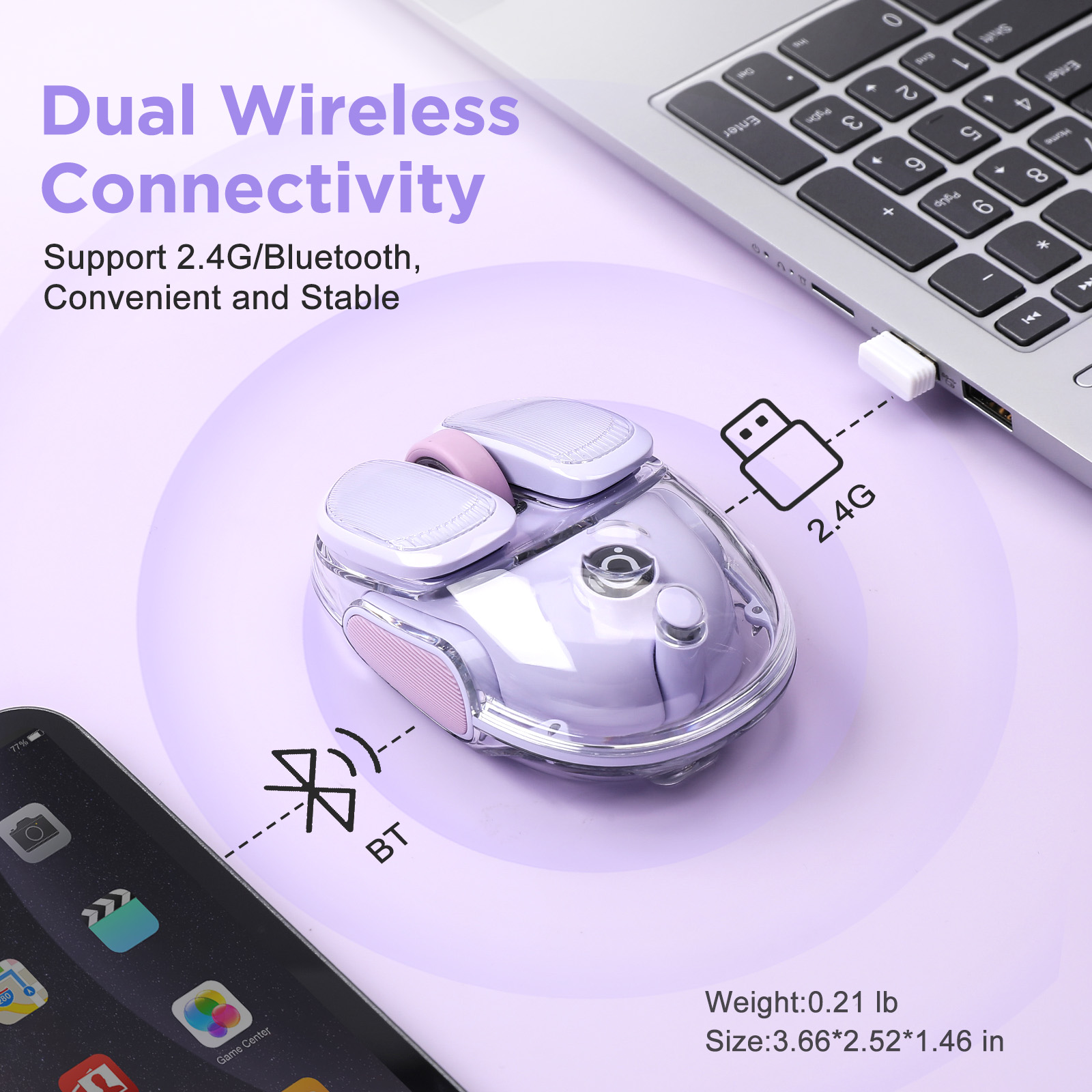 EWEADN Q9 Purple Wireless RGB  - огляд і ціна Tradescantia Purple